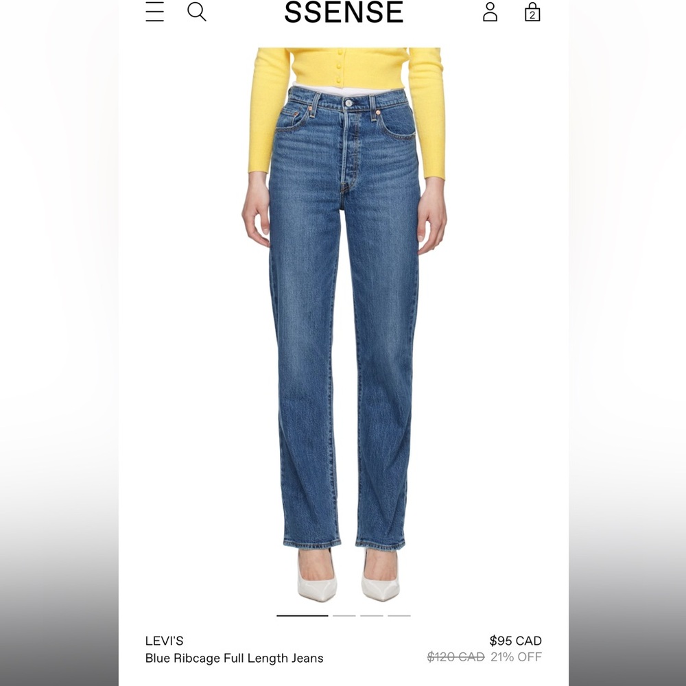 Levi's Blue Ribcage Straight Leg Jeans